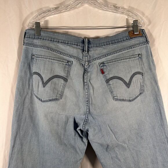 Levis 515 Capri Jeans Women's 14 Light Wash Denim Cotton Blend Rolled Hem - Picture 9 of 12